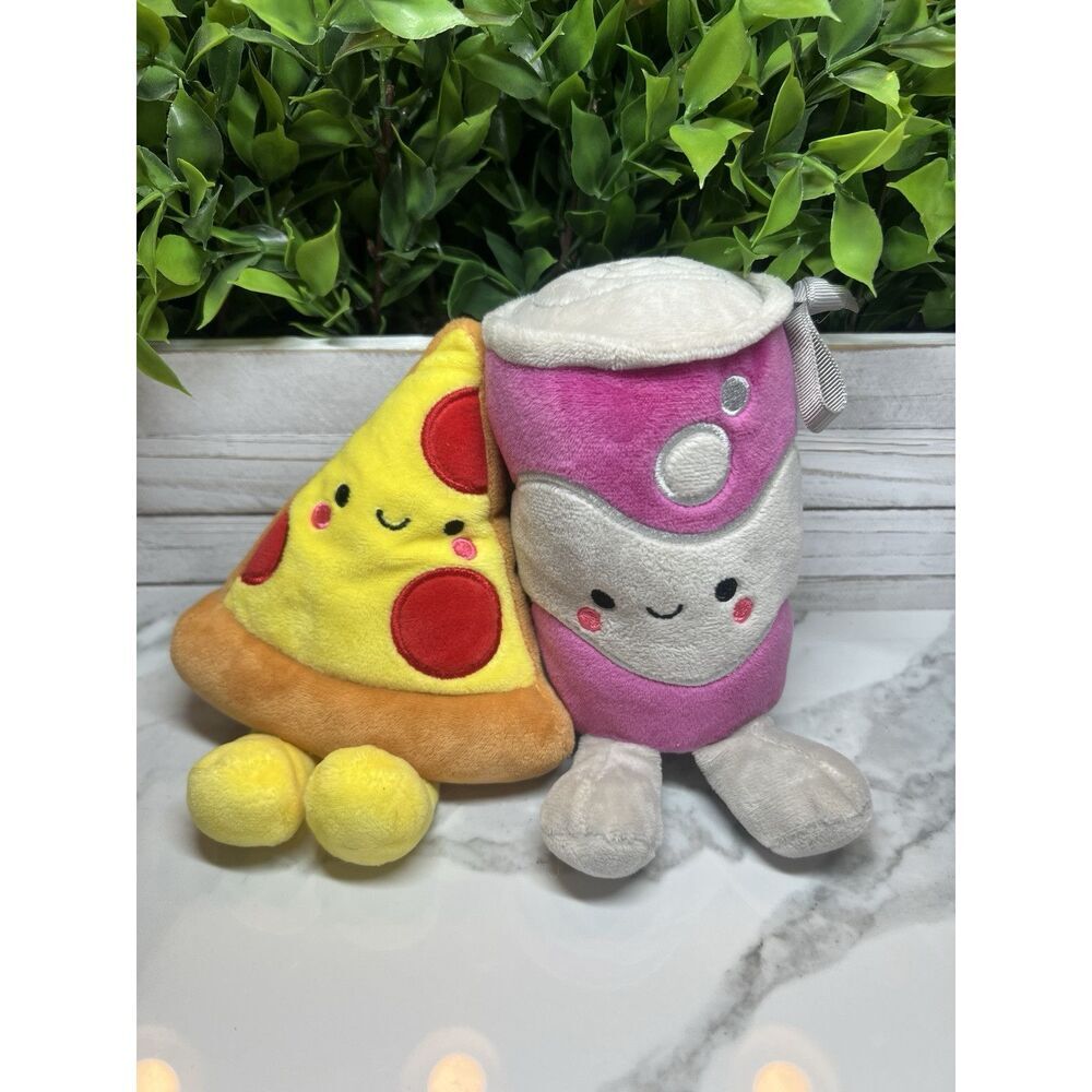 Hallmark Better Together PIZZA & SODA Magnetic Plush Love Friend‎ SET